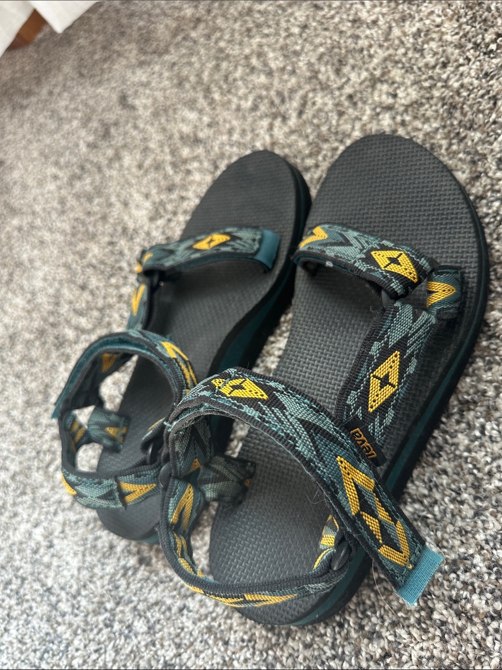 Women’s Teal and Yellow Teva Outdoor Sandals